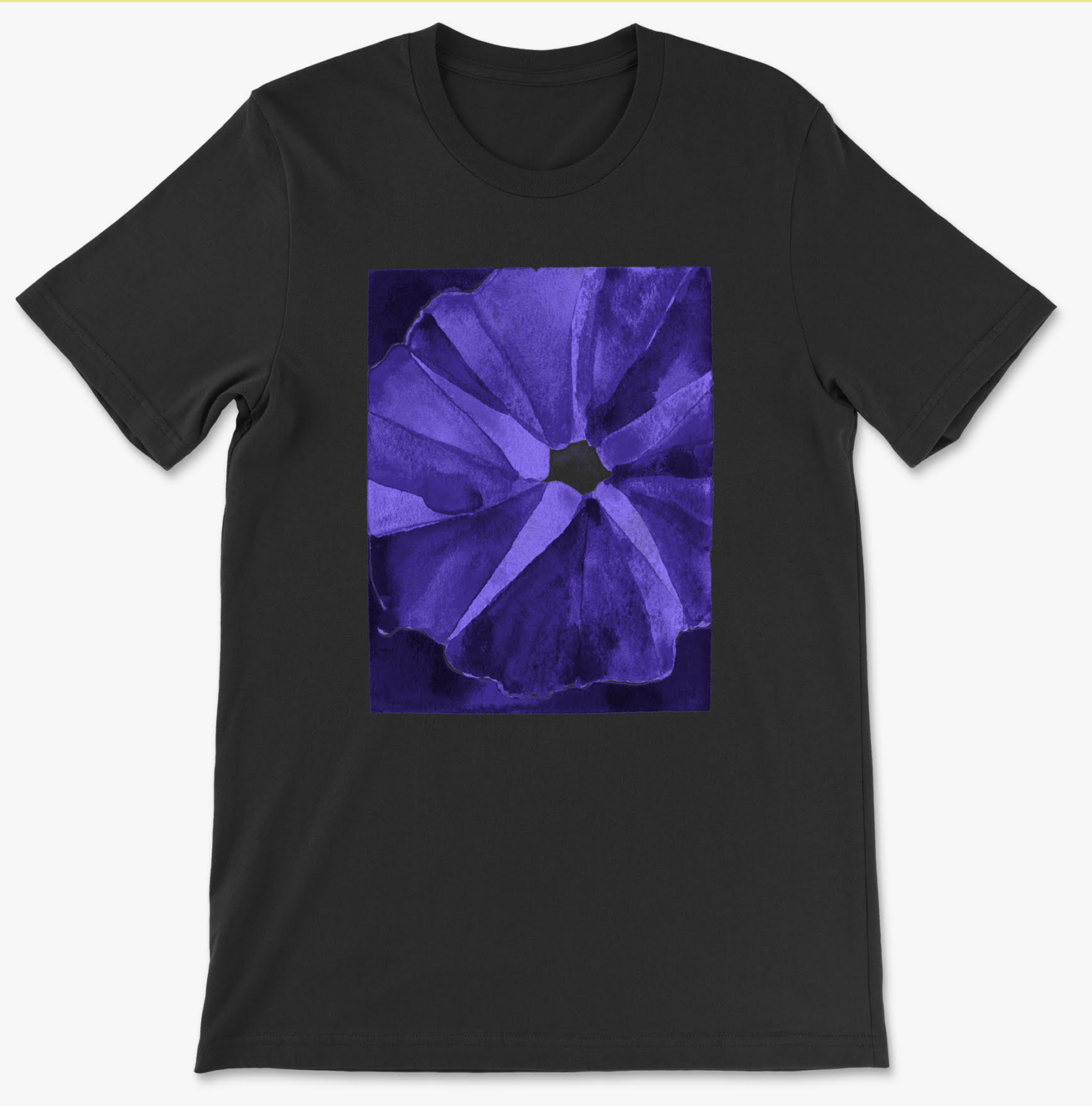 t-shirt UV light on a dawn Morning Glory