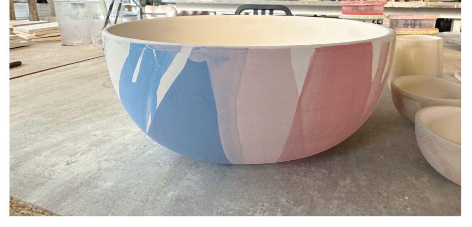 bowl I painted (pre fired)