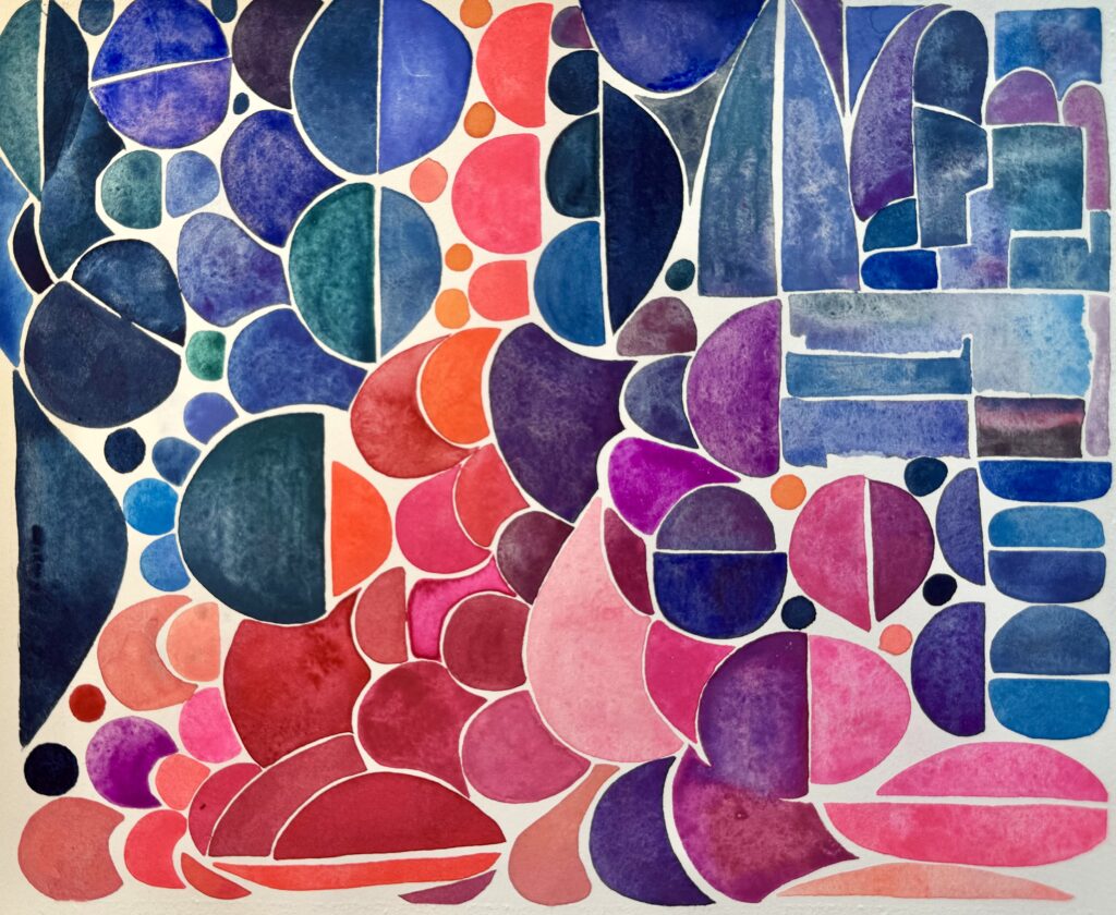“This all-pervasive something is a co-existent of consciousness” 2024 Watercolor on paper 14x12 inches $400 2024 Watercolor on paper 14x12 inches $400