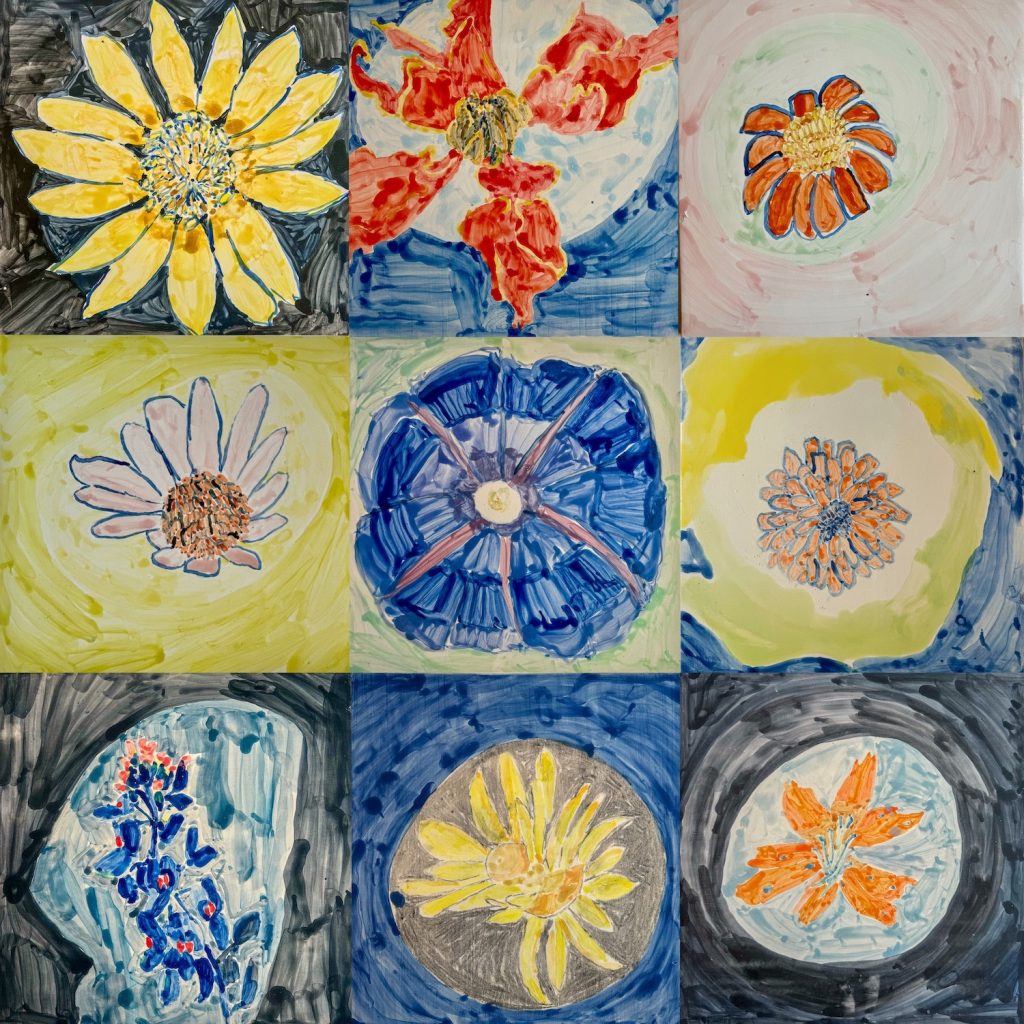 visiting with Las señoras (flowers)